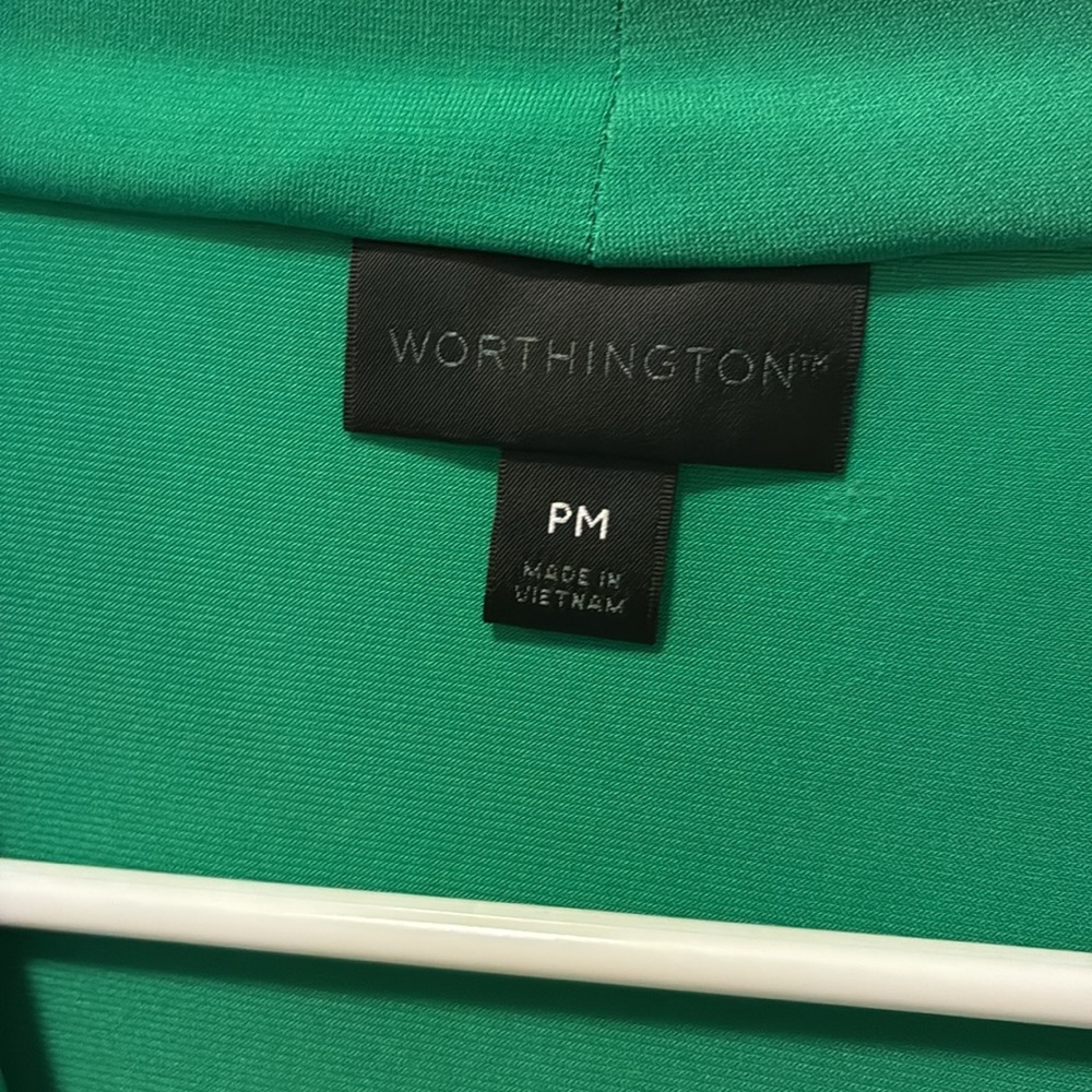 Worthington Green Cap Sleeve Draped Blouse - Picture 2 of 4